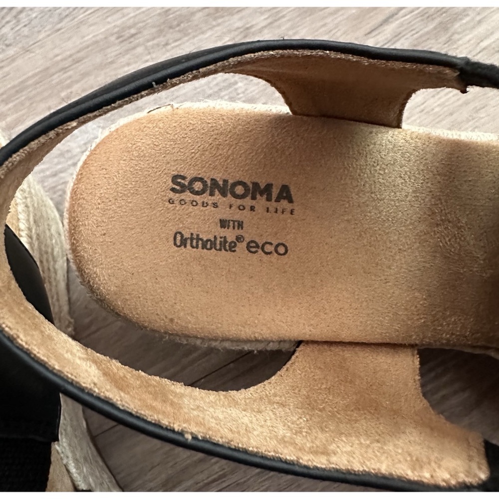 🆕 Women’s Sonoma Ortholite Eco Black Braided Espadrille Wedge Sandals - Picture 11 of 16